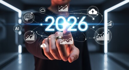 Visualize 2026 business growth goals with innovative technology and data analytics