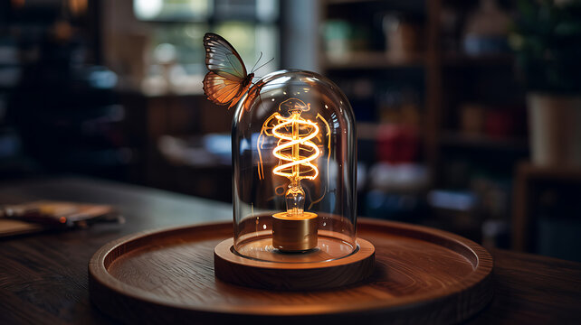 Antique figurine of an old man at a restaurant table with coffee and a vintage glass - Powered by Adobe