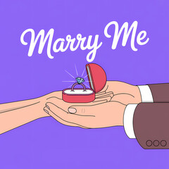 Will you marry me proposal with sparkling diamond ring presented