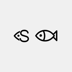 Fototapeta premium Minimalist fish icon design simple modern symbol on a light background