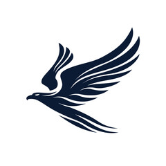 Fototapeta premium Soaring eagle emblem vector illustration of a majestic bird in flight