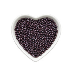 Heart Shaped Bowl Filled With Dark Purple Beans