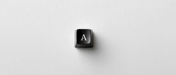 Black Keyboard Key with Letter A Isolated on White Background for Technology and Design Concepts