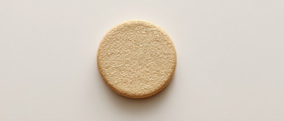 Close-Up of Smooth Beige Circle on Light Background for Minimalist Design and Textures