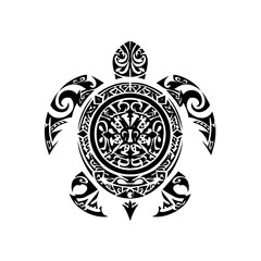 Naklejka premium Intricate black and white turtle illustration on white background