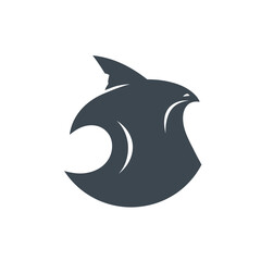 Obraz premium Abstract illustration of a stylized hawk silhouette in a modern design