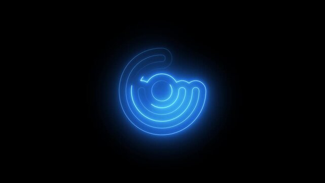 Bright Green Neon Labyrinth Maze Line Forming an Abstract Pattern. Seamless Minimalist Electric Light Loop Animation Background.
