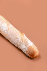 Crispy baguette close-up