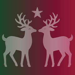 Festive Reindeer Silhouette for Christmas Holiday Greeting Design