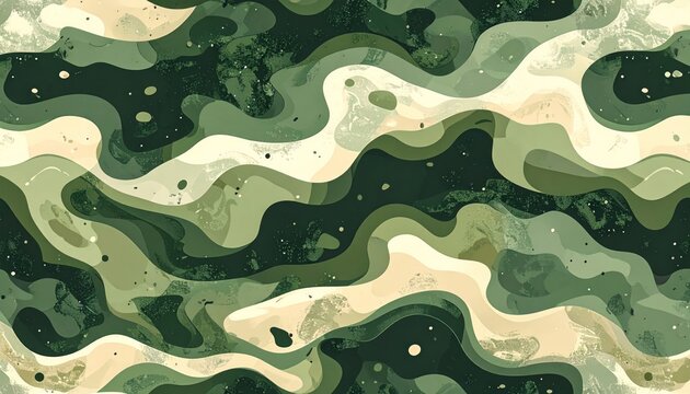 Abstract camouflage pattern with organic shapes and textured details
