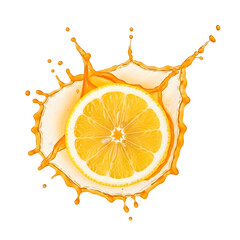 Fresh lemon half splashing with juicy, perfect for citrus, freshness, drink, and healthy food design projects. isolated on white or transparent background.PNG format.