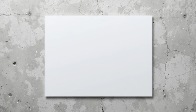 A plain white canvas is mounted on a rough concrete wall. The setting suggests an inviting space for artistic expression and creativity, waiting for the artist's touch