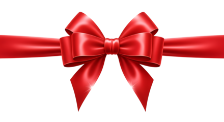 Shiny Red Satin Ribbon Bow on Black Background silk