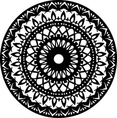 Intricate Black Circular Mandala Design