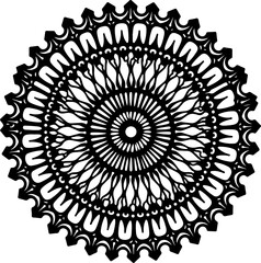 Intricate Black Circular Mandala Design