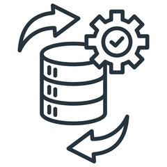 Data Processing Outline Icon