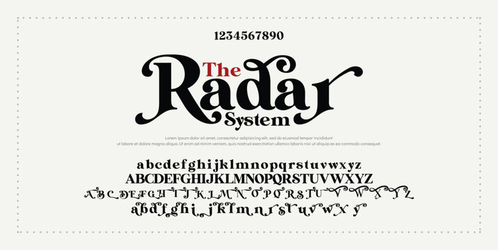 Vintage luxury wedding alphabet letters font. Typography elegant classic lettering serif fonts and number decorative logo retro with tails concept. vector illustration - Powered by Adobe