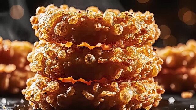 Delicious Stack of Struffoli A Sweet Italian Holiday Treat.