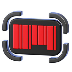 Black and Red Barode Symbol. 3D Rendering
