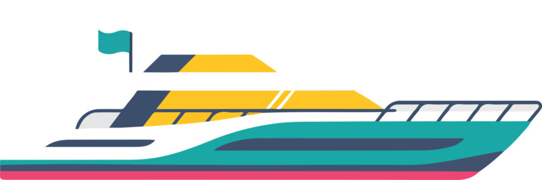 Contemporary vector building illustration showcasing geometric forms with teal, yellow, and white colors - Powered by Adobe