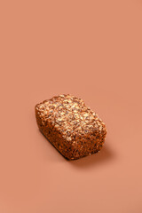 Healthy Grain Bread Close-Up on Minimalist Background