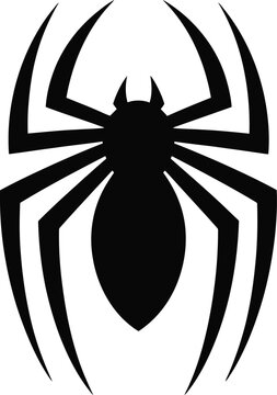 Black spider silhouette logo symbol on white background