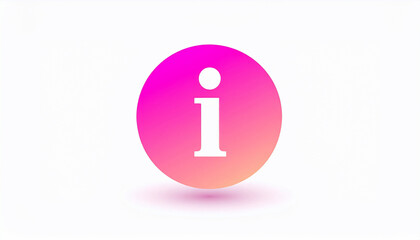 Info Icon, Gradient Circle, White Background