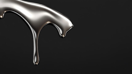 A mesmerizing glimpse of liquid metal cascading down against a sleek, dark backdrop. The metallic flow captures the essence of contemporary art and modern design.