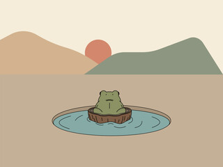 Frog in coconut Shel