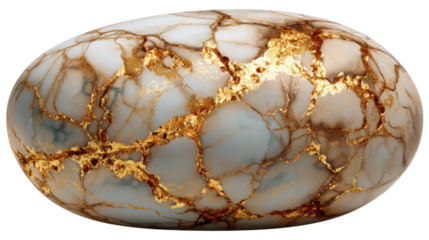 Elegant marble stone texture with golden cracks representing luxury natural beauty and artistic mineral surface pattern on white background