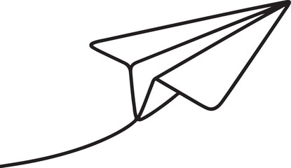 Continuous One Line Paper Plane Airplane Vector Art