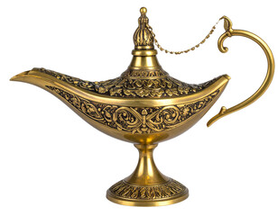 Classic Antique Brass Table Lamp – Italian Figural Design PNG