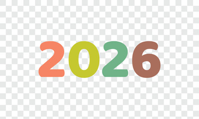 Modern 2026 new year typography with layered red blue transparent digits . Vector illustration .EPS 10 . © Micro  Vector Market