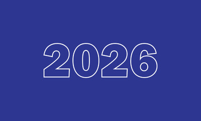 Modern 2026 new year typography with layered red blue transparent digits . Vector illustration .EPS 10 .