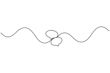 Fototapeta premium Speech bubble continuous single line art and white background