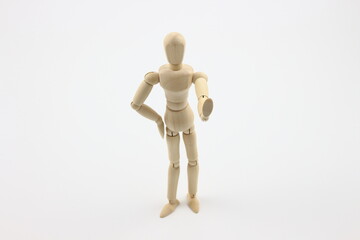 デッサン人形が注意を喚起するシンプル表現