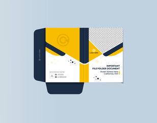 Corporate Document File Folder Template, Modern Business Presentation & Branding Design.