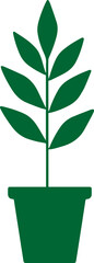 vector silhouette of a plant transparent with pot 