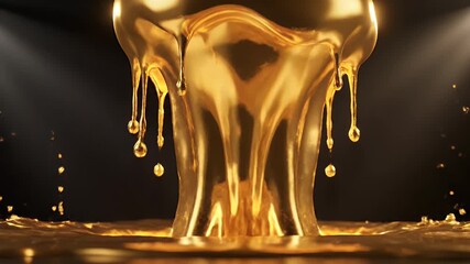 Molten gold liquid splash with abstract and elegant design - Powered by Adobe