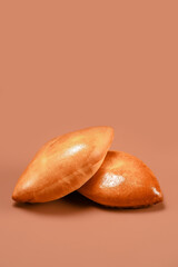 Stuffed Pastry Close-Up on Solid Background