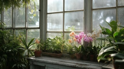 Window with multiple panes of glass, allowing natural light to enter the room. the window is covered with raindrops, creating a dappled effect on the glass.