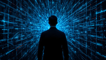 silhouette of a businessman