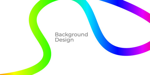 Colorful Wavy Gradient Shapes Background. Abstract Squiggle Line Vector Design for Flyer, Poster, and Banner on White Background