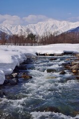 白馬村から望む五竜岳