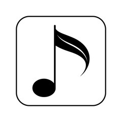 Clean Music Note Graphic for Media Design.