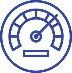 Classic speedometer gauge with pointer and dial