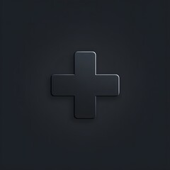 Obraz premium Simple Black Cross Symbol on Dark Background for Graphic Design