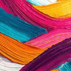 Vibrant Abstract Acrylic Paint Swirls in Bright Colors and Textures