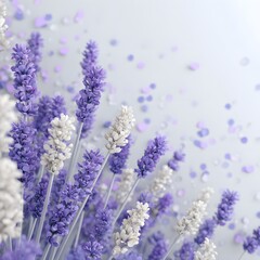 Beautiful Lavender Flowers on Soft Background with Delicate Petals