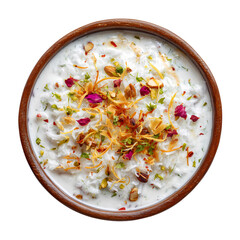 Creamy risotto with herbs and parmesan isolated on transparent background